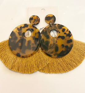 Tortoise and Fringe Earrings