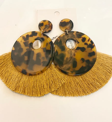 Tortoise and Fringe Earrings