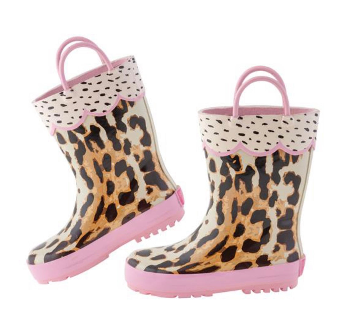 Stephen Joseph Leopard Rain Boots- Size 9