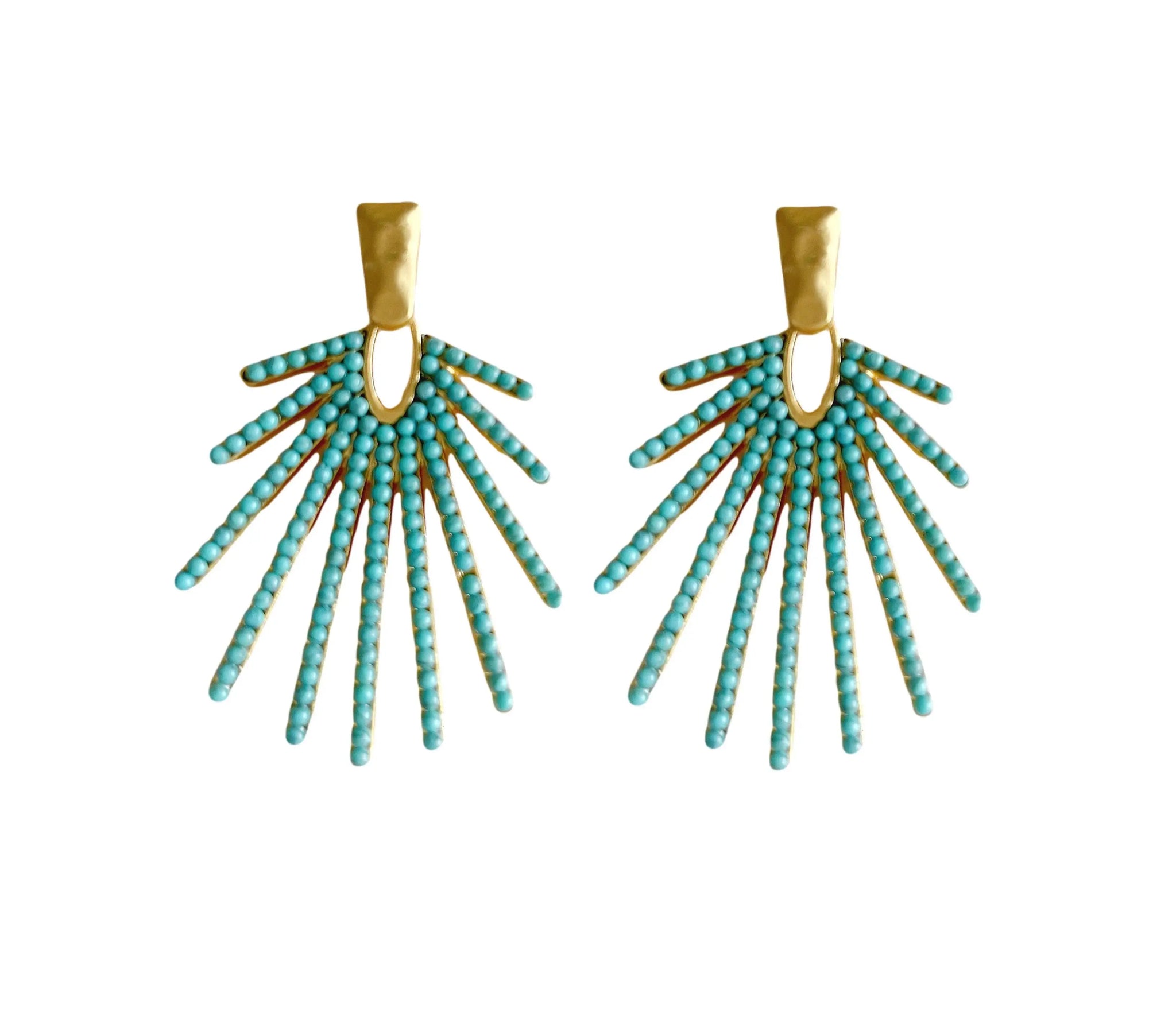 Turquoise Sunburst Drop Earrings