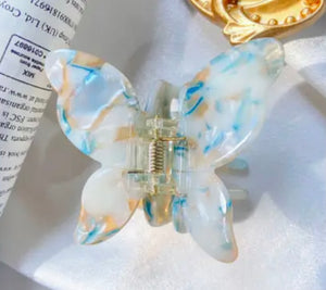 Blue & White Butterfly Clip
