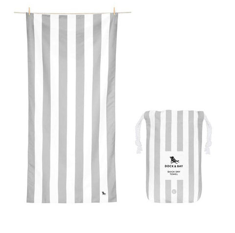 Dock & Bay Goa Grey Stripe Cabana Towel