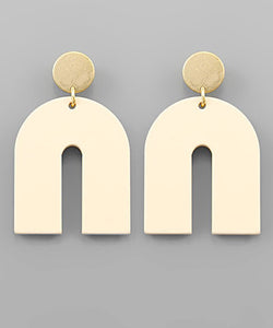 Ivory Arch Gold Disc Earrings