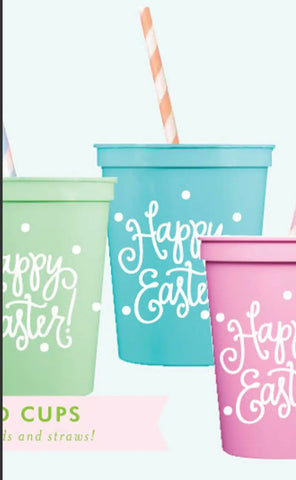 Happy Easter! | Kids Cups with Lids Mixed Color Set