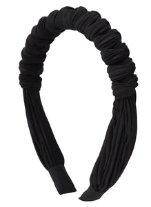 Braided Satin Headband- Black