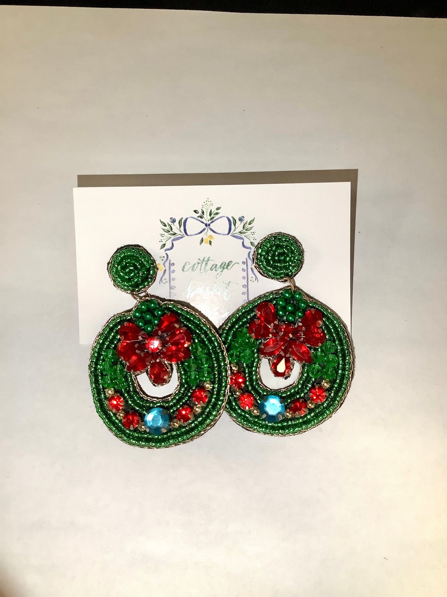 Circle wreath earrings