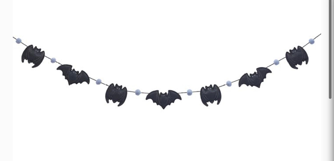 Halloween felt bat garland