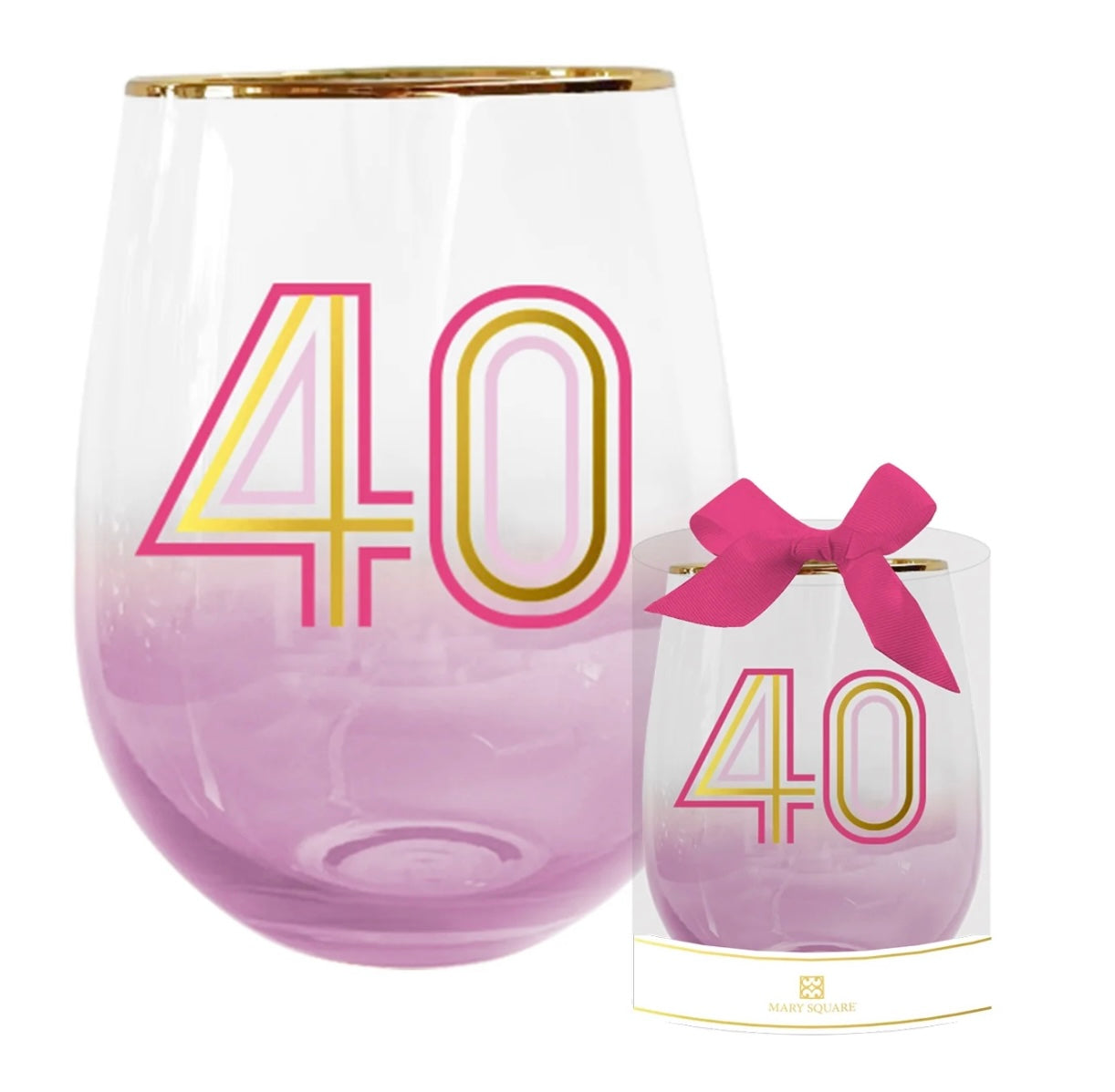 Mary Square Ombré 40 Stemless Wine Glass