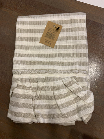 Cotton striped tea towel- taupe