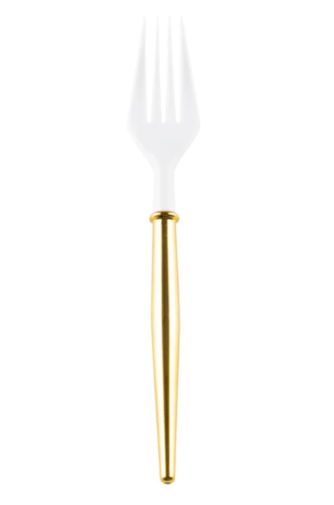 Plastic Gold-Handled Cocktail Forks (Set of 20)