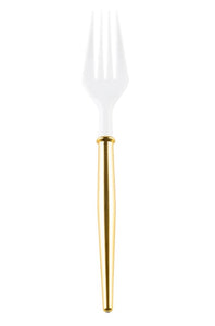 Plastic Gold-Handled Cocktail Forks (Set of 20)