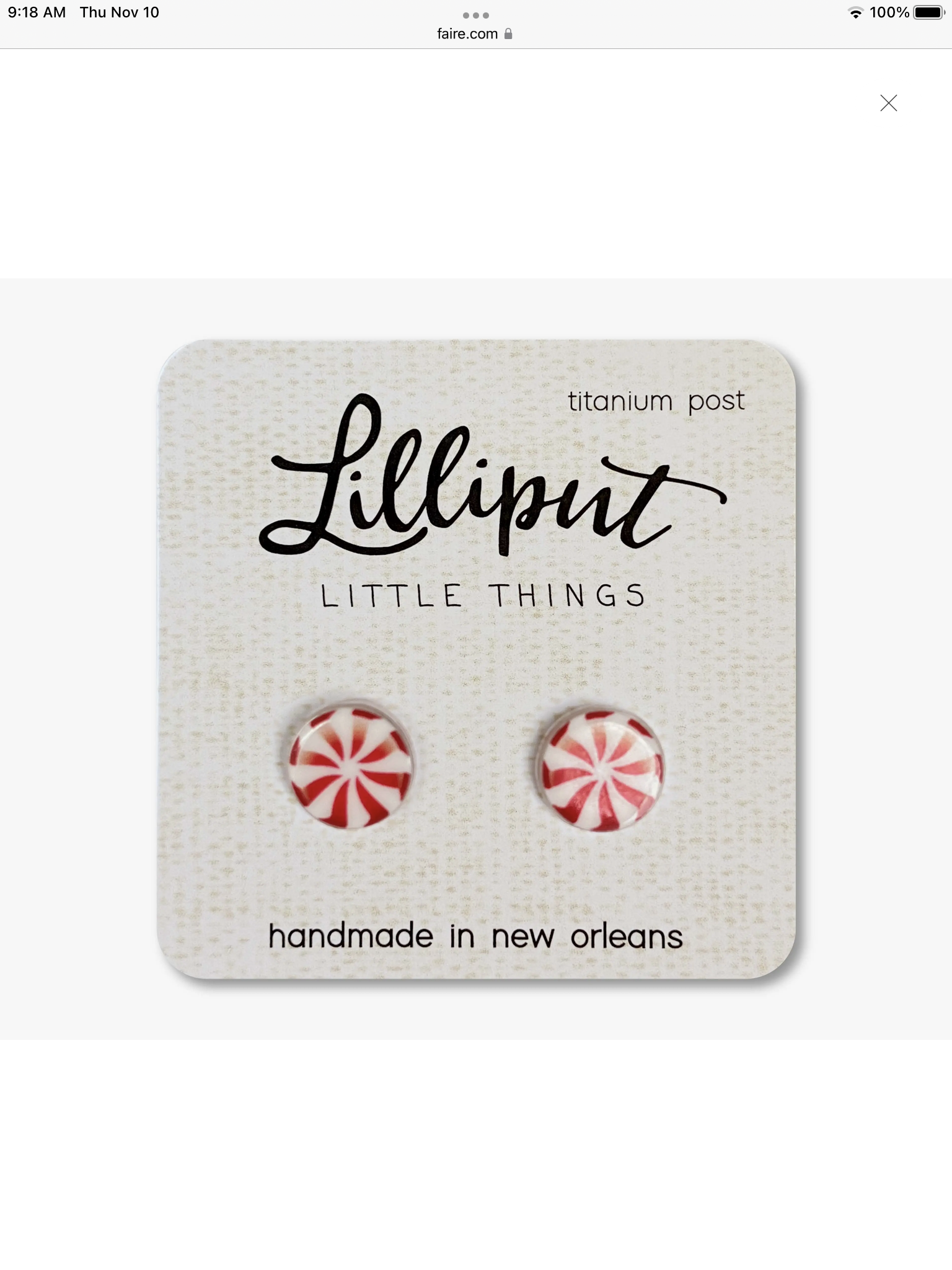 Lilliput Peppermint Stud Earrings