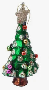 Christmas Tree Blown Glass Ornament
