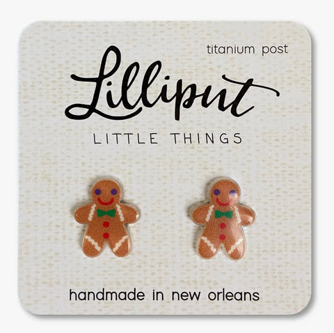 Lilliput Gingerbread Man Stud Earrings