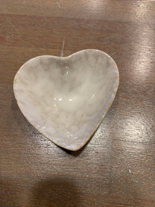 Stoneware heart trinket bowl