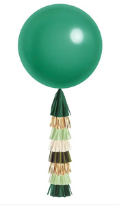 Jumbo Balloon & Tassel Tail - Emerald Green