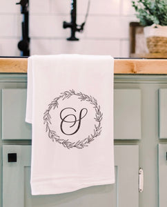 Monogram Tea Towel- Letter “S”