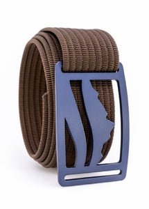 Grip6 Men’s Wasatch Blue Steel Belt (Mocha Strap)