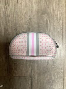 Pink Patterned Neoprene Makeup Bag