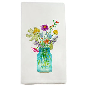 Wildflowers in Mason Jar Tea Towel