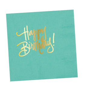 Happy Birthday Napkins-Turquoise