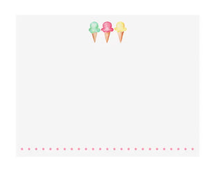 Ice Cream Cones Flat Note Card