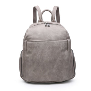 Light Gray Leather Backpack