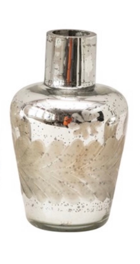4” Tapered Mercury Glass Etched Vase