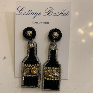Black champagne earrings
