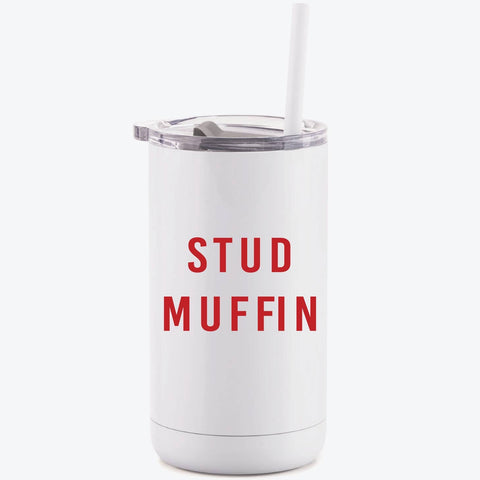Stud Muffin Valentine's Day Children's Cup with Straw