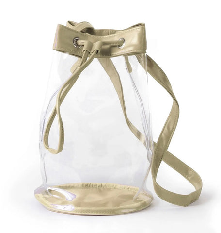 Gold Trim Bucket Style Clear Bag