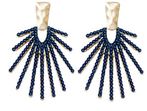 Navy starburst earrings