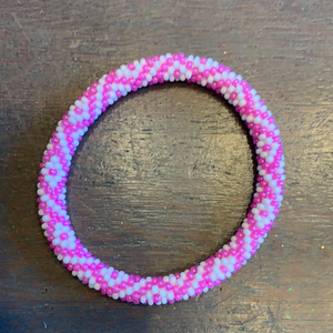 Lifted hope pink/white diamond bracelet
