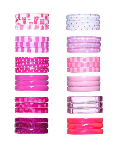 Girls pink set of 3 pink bangle bracelet set- kids