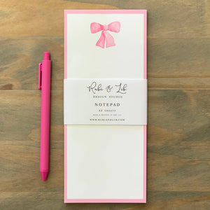 Pink Bow Notepad