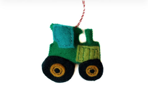 Tractor Ornament, Felt Wool