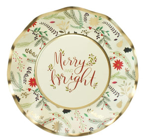 8” Merry and Bright Wavy Paper Plates (Pack of 8)