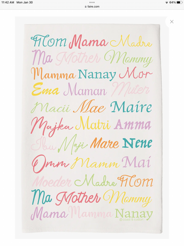 “Mama” Names Coast and  Cotton Tea Towel