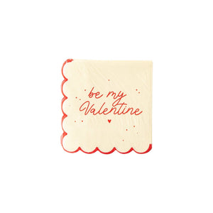 Be My Valentine Scallop Cocktail Napkin - in sets of 24