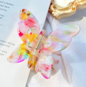 Pink Multi Butterfly Clip