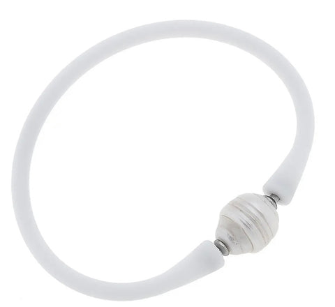 Bali Pearl Silicone Bracelet-White