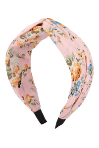 Knotted Headband - pink and yellow floral