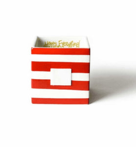Happy Everything Red Stripe Medium Nesting Cube