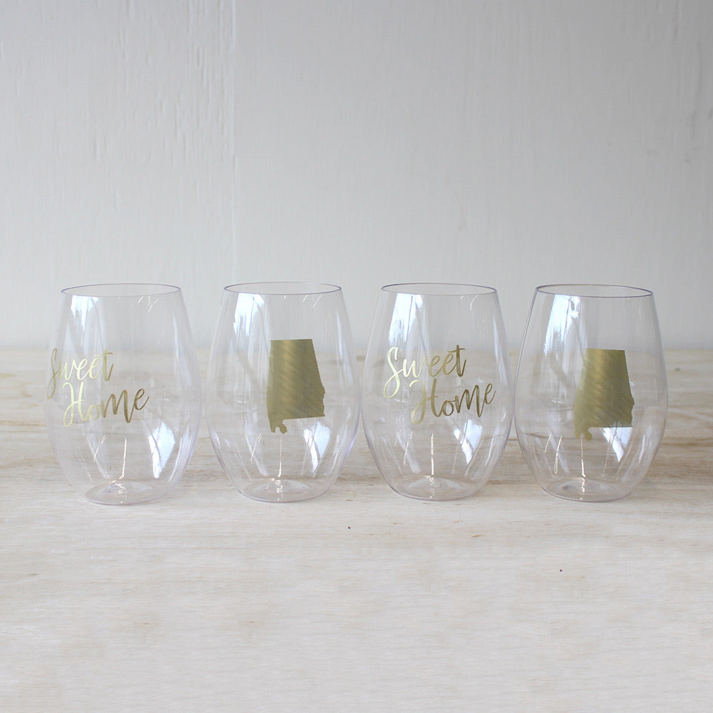 Home sweet home wine set of 4