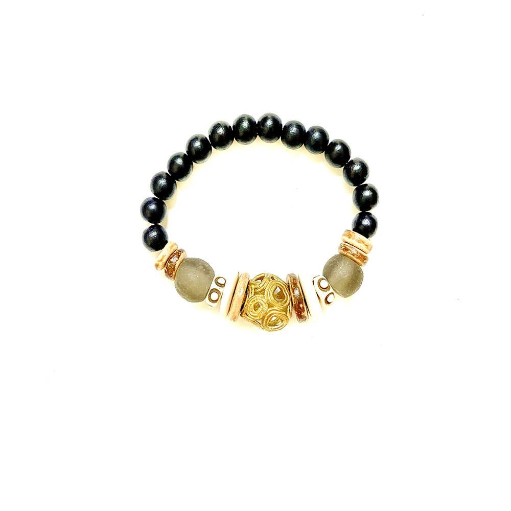 Black with Gold and Brown Chesterton Bracelet