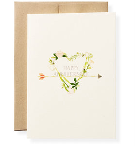 Happy Anniversary Floral Heart Card