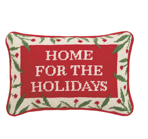 Home for the holidays needle point pillow