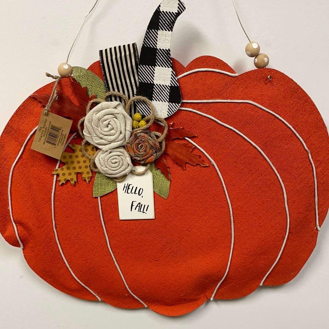 Hello fall pumpkin door hanger