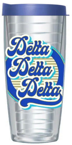 Delta Delta Delta Blue Lid Tumbler