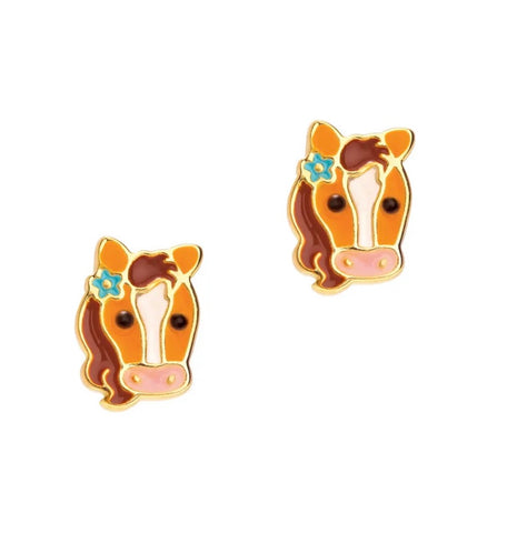 Pony Head Stud Earrings